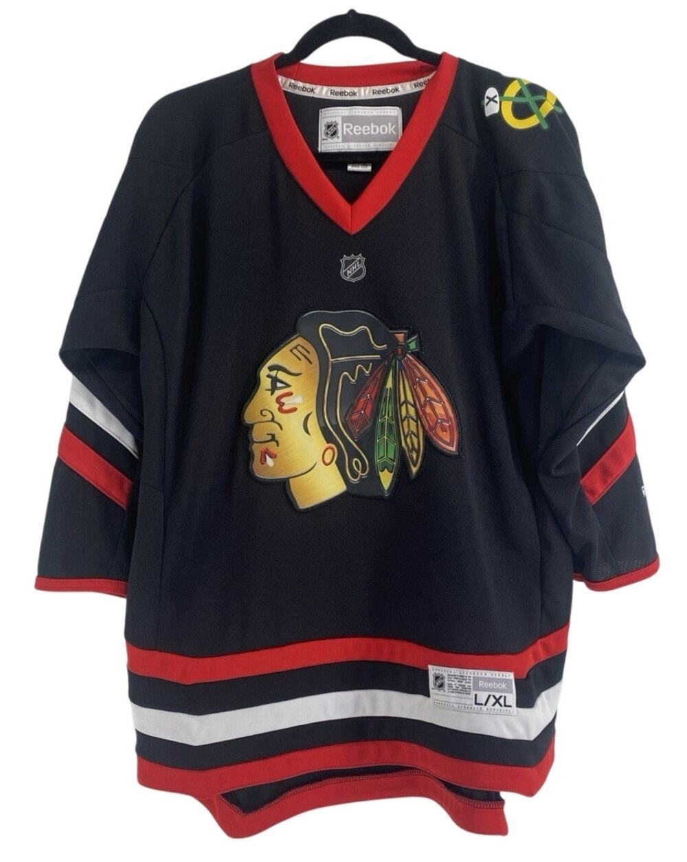 Chicago BlackHawks Reebok Jersey Youth L XL Black NHL